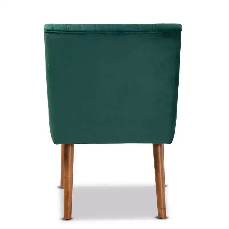 Chaise de salle à manger en velours et bois -
