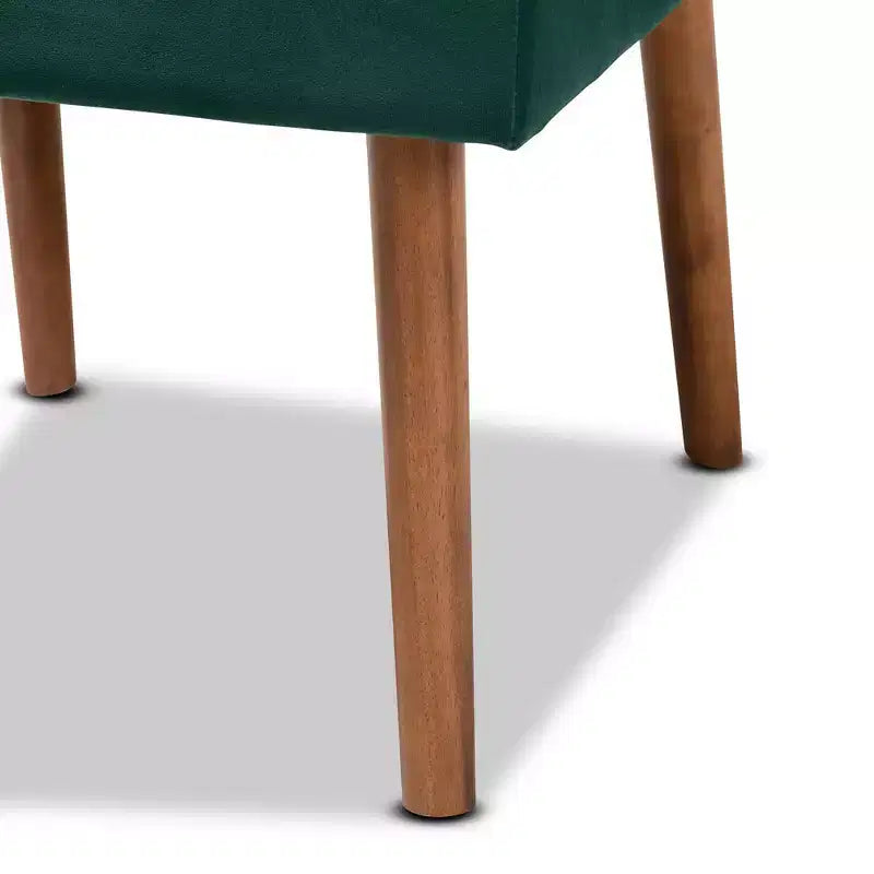 Chaise de salle à manger en velours et bois -