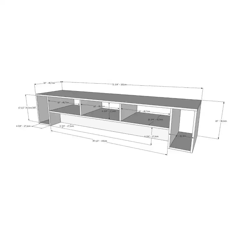 Meuble TV 3 étagères pour téléviseurs jusqu'à 80 po -