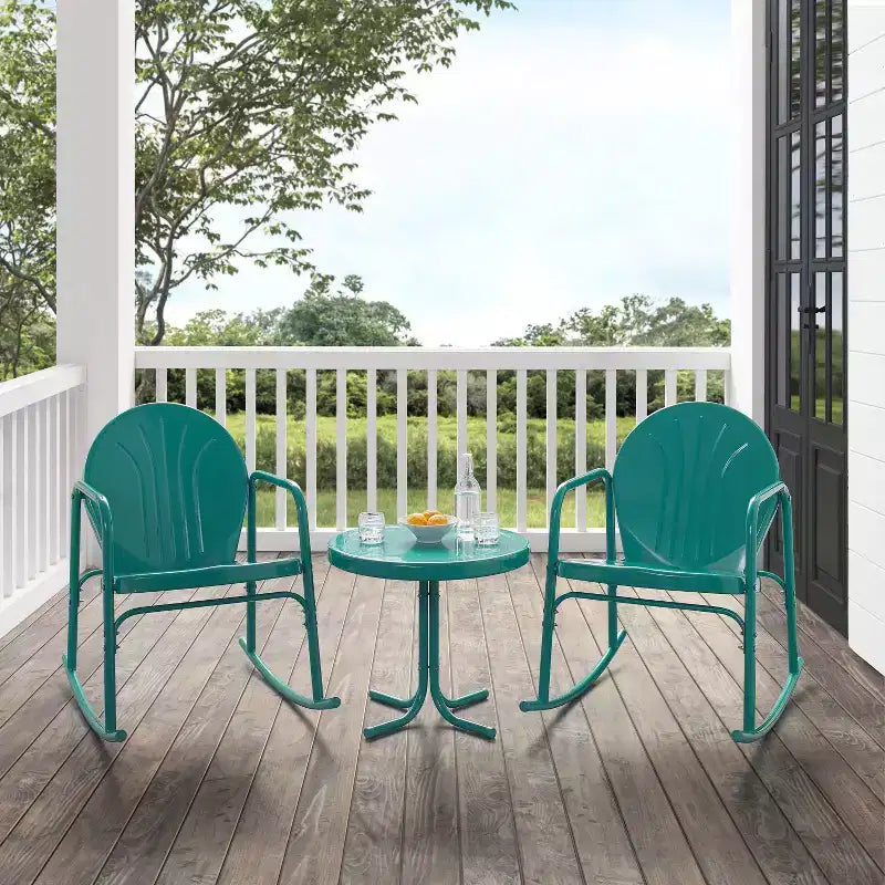 Ensemble de 3 chaises à bascule de jardin Crosley Griffith
