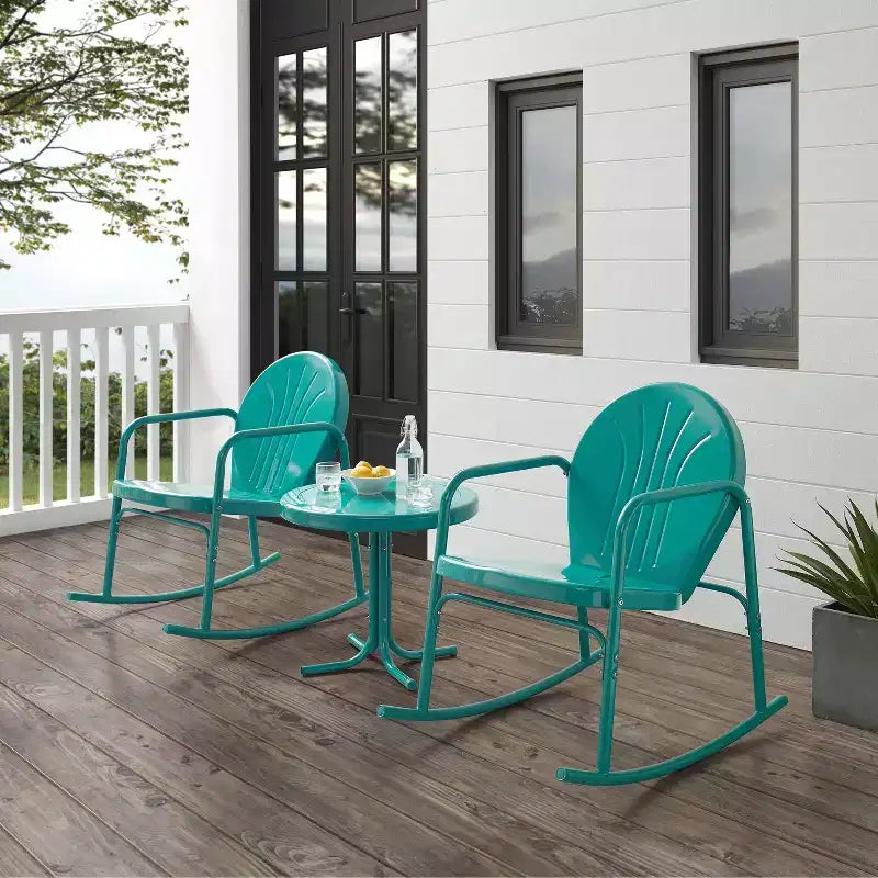 Ensemble de 3 chaises à bascule de jardin Crosley Griffith