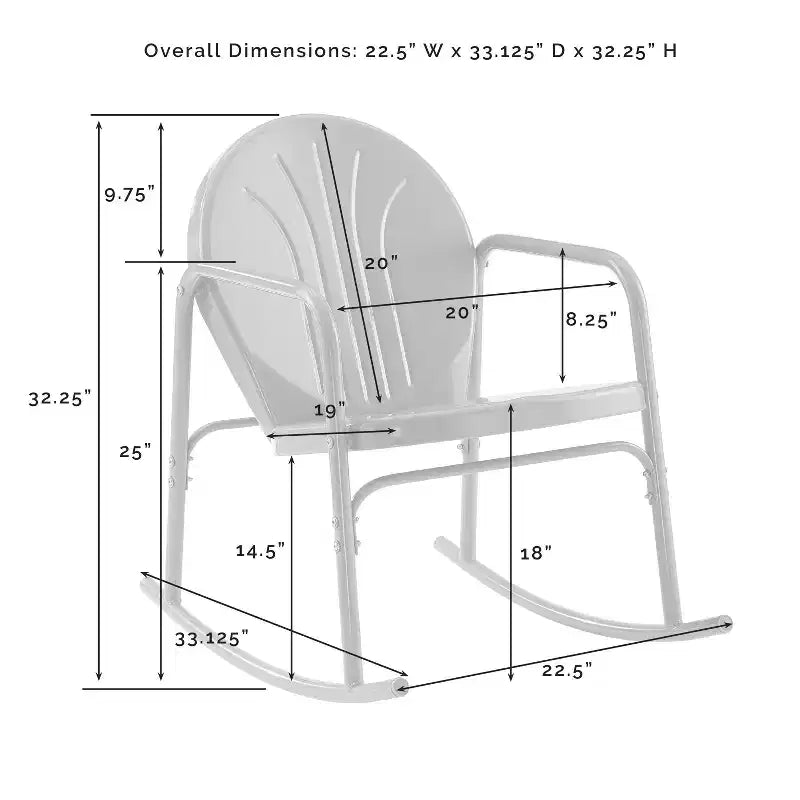 Ensemble de 3 chaises à bascule de jardin Crosley Griffith