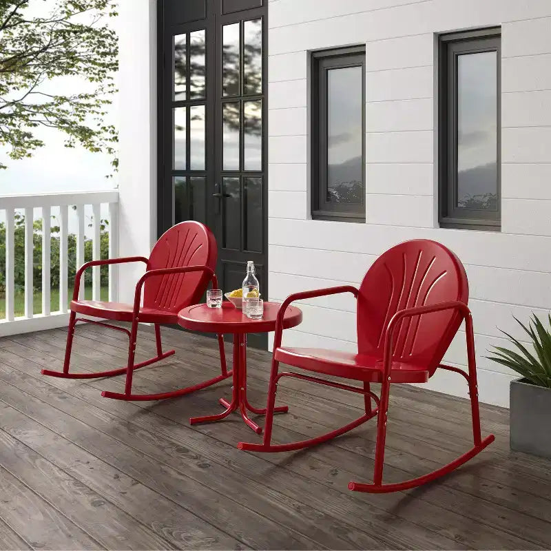 Ensemble de 3 chaises à bascule de jardin Crosley Griffith