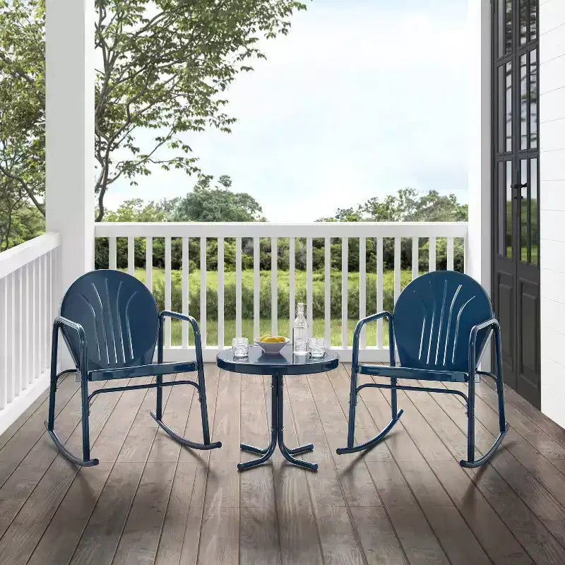 Ensemble de 3 chaises à bascule de jardin Crosley Griffith