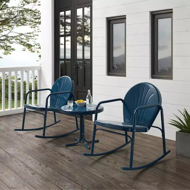 Ensemble de 3 chaises à bascule de jardin Crosley Griffith