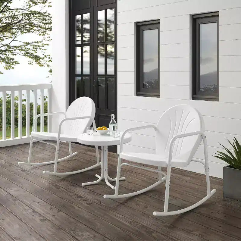 Ensemble de 3 chaises à bascule de jardin Crosley Griffith