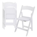 Elama 4 Piece Plastic Folding Resin Chair in White with Removable Seat Pad