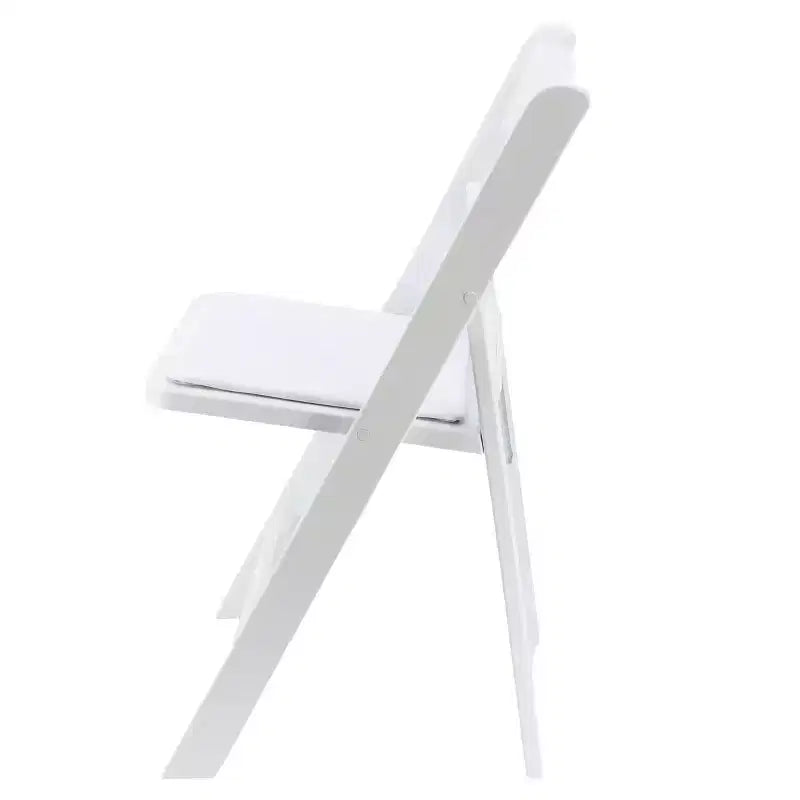 Chaise pliante en résine Elama 4 pièces en plastique blanc avec coussin d'assise amovible