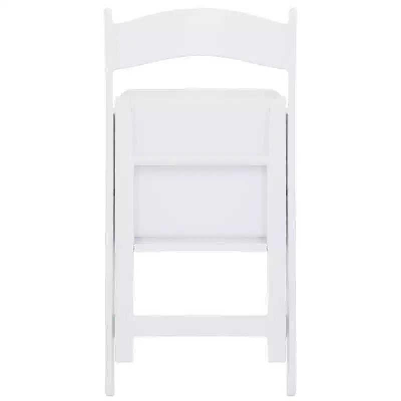 Chaise pliante en résine Elama 4 pièces en plastique blanc avec coussin d'assise amovible