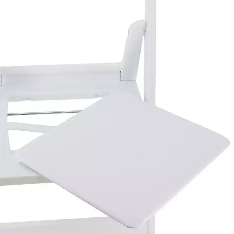 Chaise pliante en résine Elama 4 pièces en plastique blanc avec coussin d'assise amovible