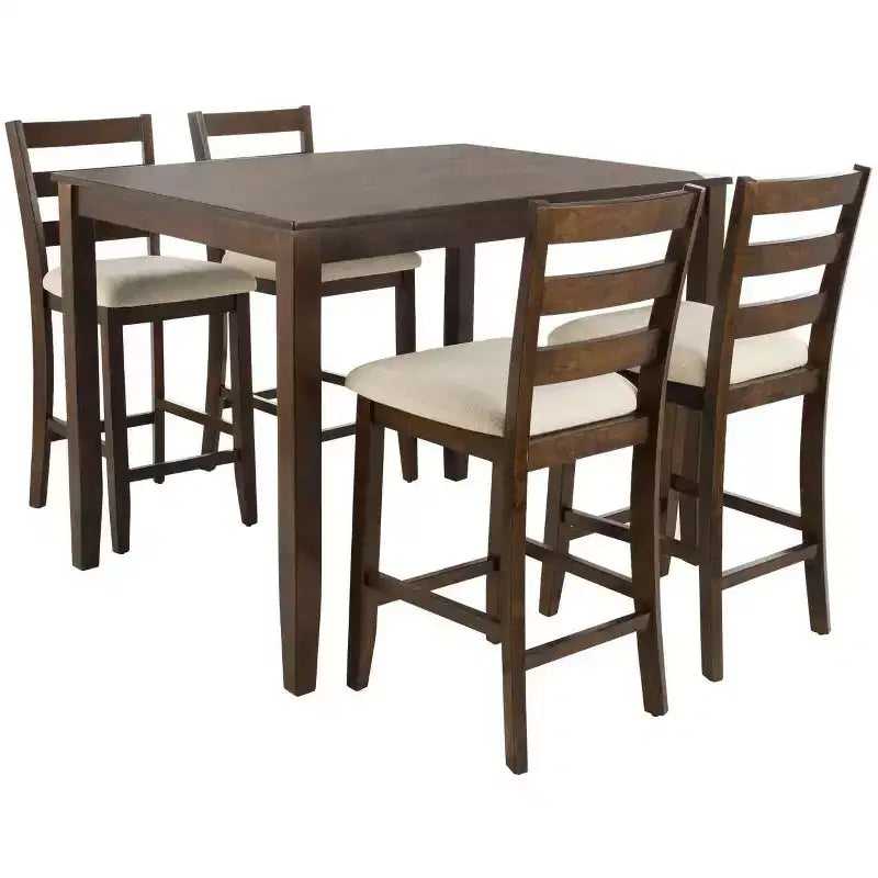 Melvin 5 Piece Pub Set - DNS9200A - Brown/Beige - Safavieh