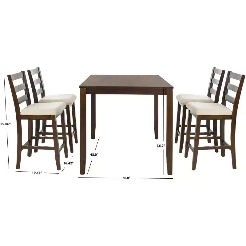 Ensemble de bar 5 pièces Melvin - DNS9200A - Marron/Beige - Safavieh