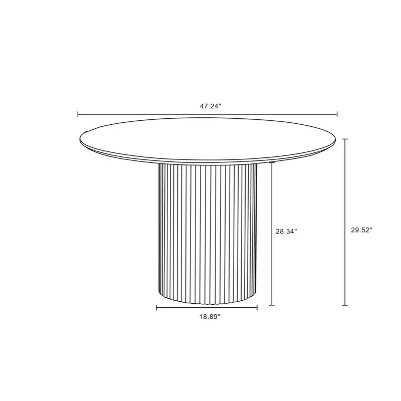 Manhattan Comfort – Ensemble repas rond Hathaway and Flor 5 pièces de 120 cm