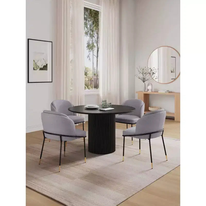 Manhattan Comfort – Ensemble repas rond Hathaway and Flor 5 pièces de 120 cm