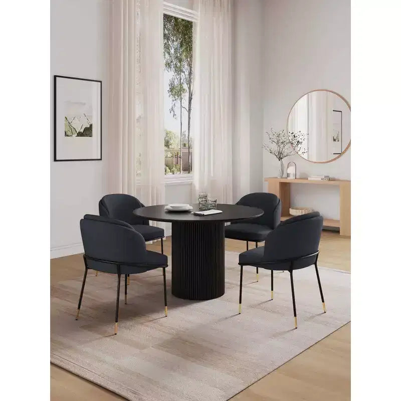 Manhattan Comfort – Ensemble repas rond Hathaway and Flor 5 pièces de 120 cm
