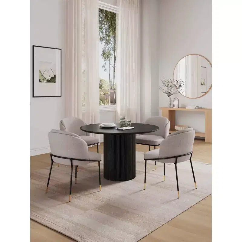 Manhattan Comfort – Ensemble repas rond Hathaway and Flor 5 pièces de 120 cm
