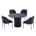 Manhattan Comfort – Ensemble repas rond Hathaway and Flor 5 pièces de 120 cm