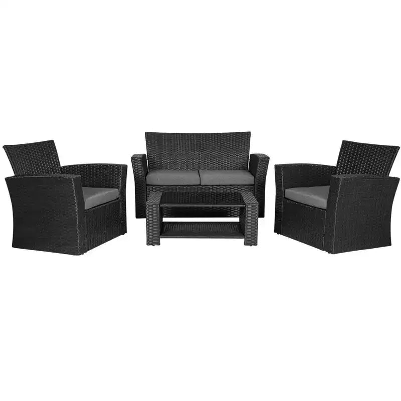 WestinTrends 4-Piece Modern Patio Conversation Sofa Set with Cushions
