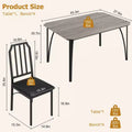 Dining Table Set for 4, Kitchen Table and Chairs for 4 with with Chamfer Design, 5 Piece Dining Room Table Set with Cushion Seats