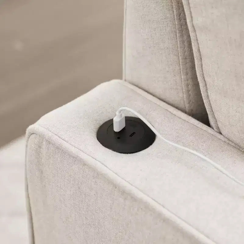 Hyleory Canapé d'angle convertible 3 places en velours de 208,8 cm