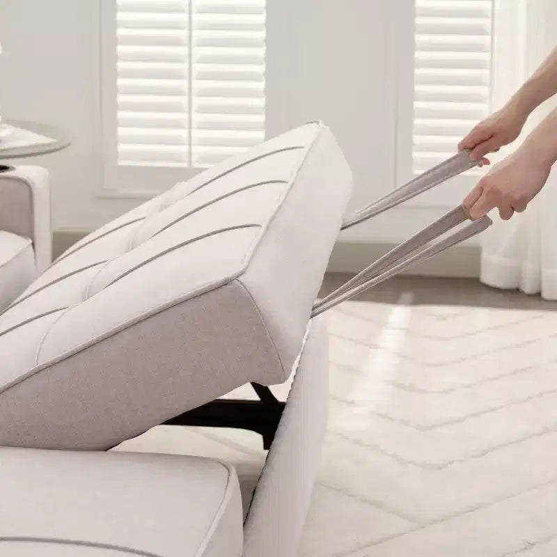 Hyleory Canapé d'angle convertible 3 places en velours de 208,8 cm