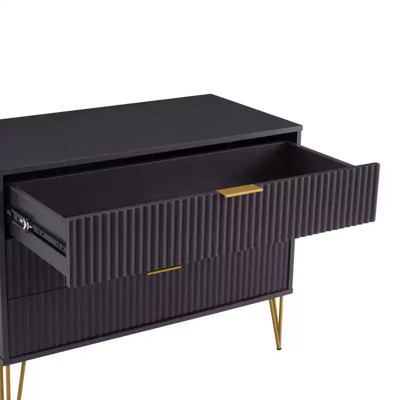 Ensemble commode 3 tiroirs et table de chevet 1 tiroir moderne Manhattan Comfort Dumbo 2 pièces