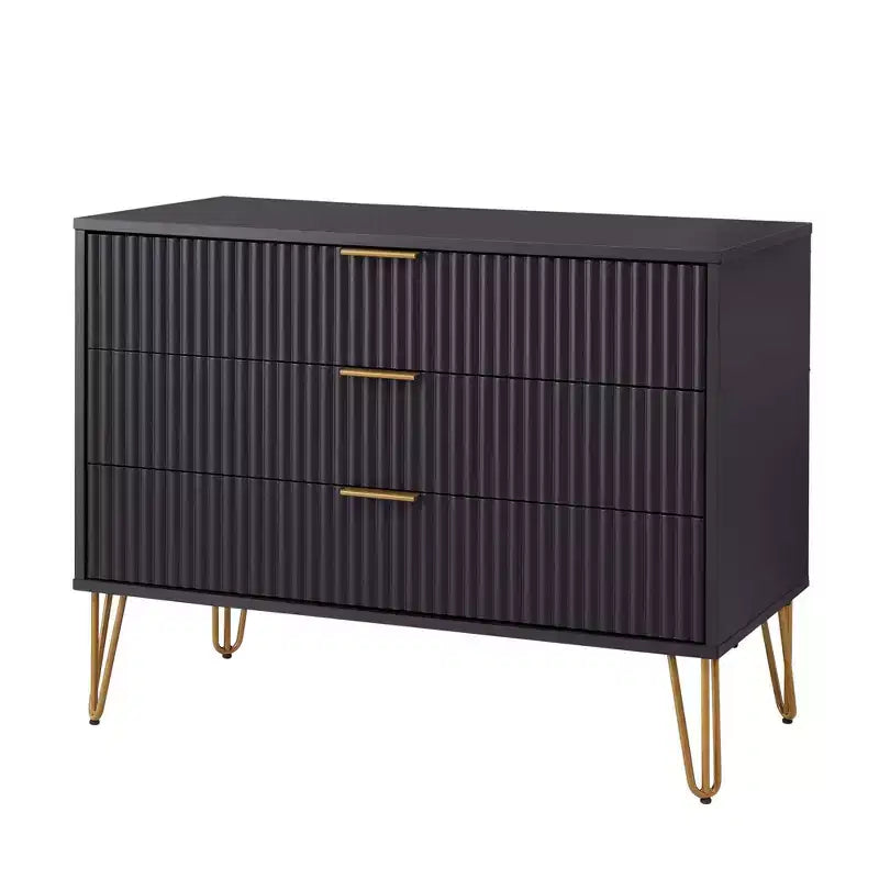 Ensemble commode 3 tiroirs et table de chevet 1 tiroir moderne Manhattan Comfort Dumbo 2 pièces