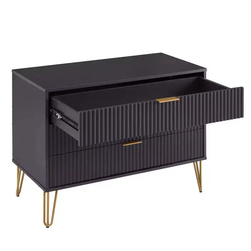 Ensemble commode 3 tiroirs et table de chevet 1 tiroir moderne Manhattan Comfort Dumbo 2 pièces