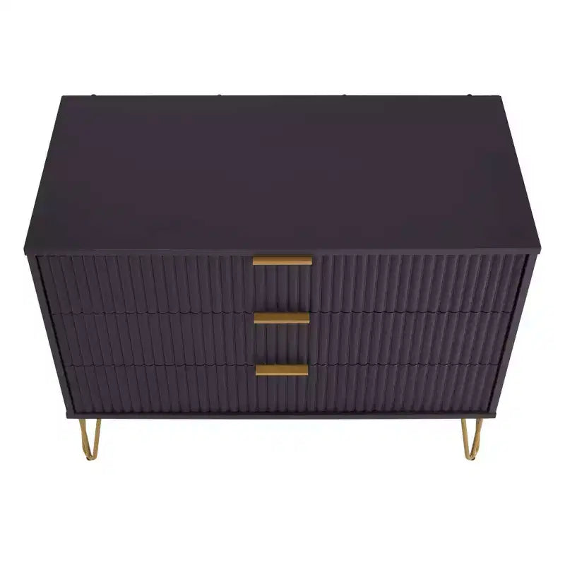 Ensemble commode 3 tiroirs et table de chevet 1 tiroir moderne Manhattan Comfort Dumbo 2 pièces