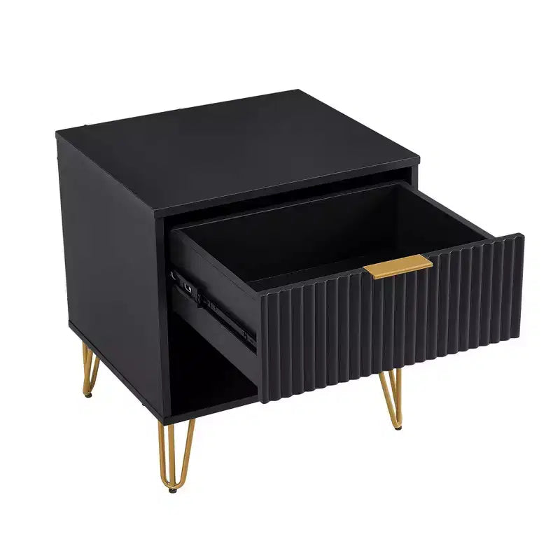 Ensemble commode 3 tiroirs et table de chevet 1 tiroir moderne Manhattan Comfort Dumbo 2 pièces