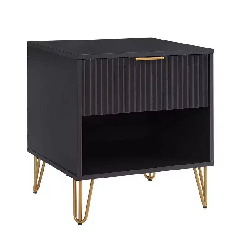 Ensemble commode 3 tiroirs et table de chevet 1 tiroir moderne Manhattan Comfort Dumbo 2 pièces