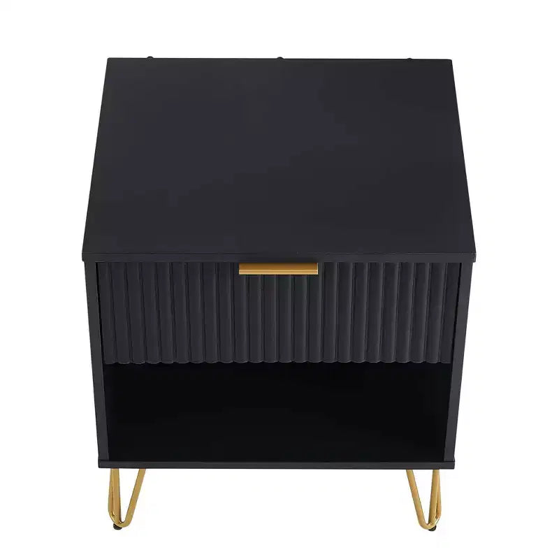 Ensemble commode 3 tiroirs et table de chevet 1 tiroir moderne Manhattan Comfort Dumbo 2 pièces