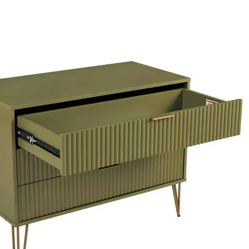 Ensemble commode 3 tiroirs et table de chevet 1 tiroir moderne Manhattan Comfort Dumbo 2 pièces
