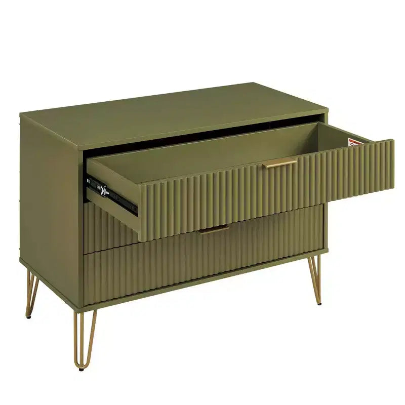 Ensemble commode 3 tiroirs et table de chevet 1 tiroir moderne Manhattan Comfort Dumbo 2 pièces