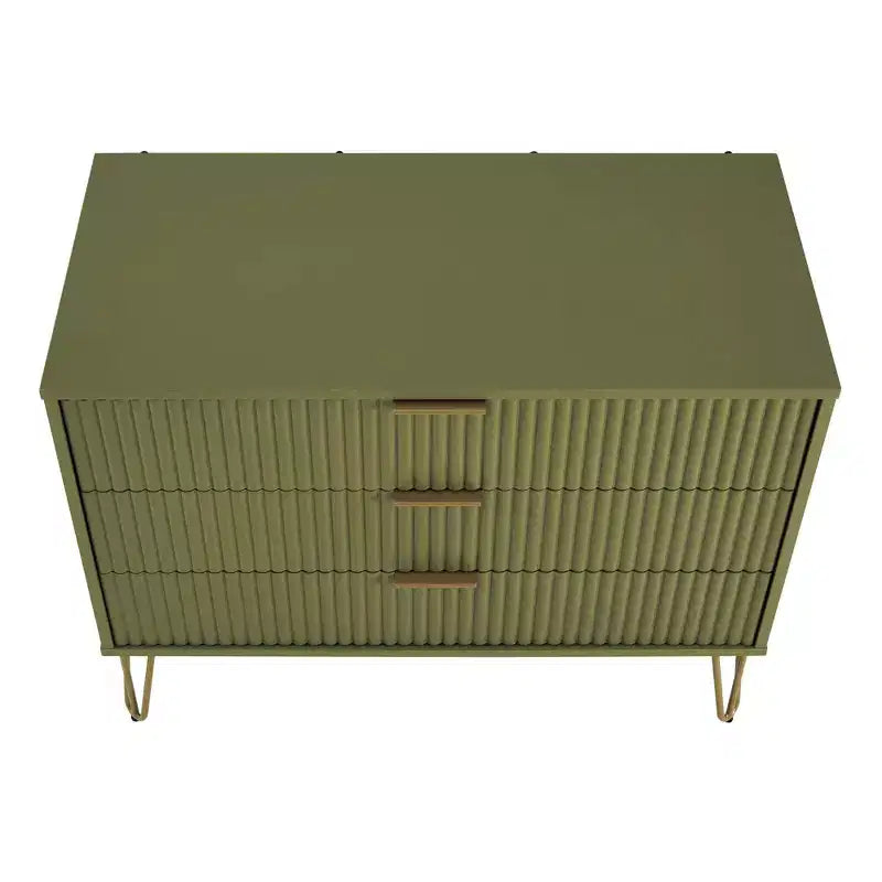 Ensemble commode 3 tiroirs et table de chevet 1 tiroir moderne Manhattan Comfort Dumbo 2 pièces