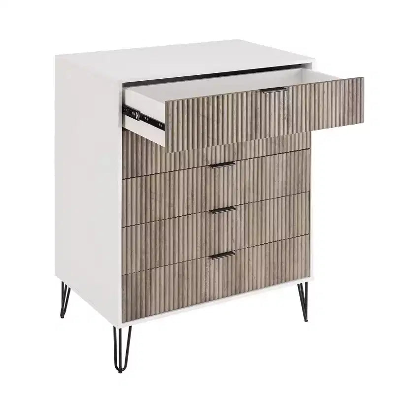 Ensemble commode 5 tiroirs, commode 3 tiroirs et table de chevet Manhattan Comfort Dumbo 3 pièces