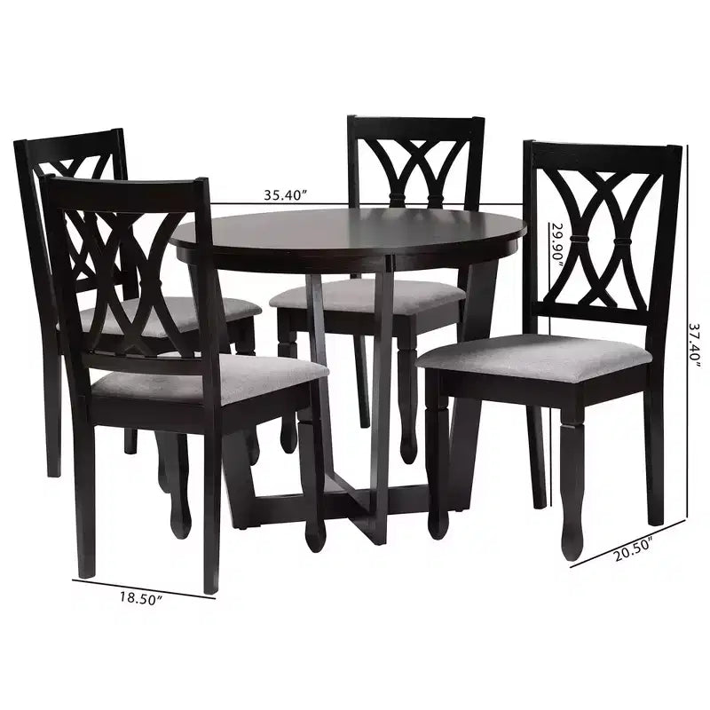 Baxton Studio Aggie, ensemble de 5 meubles de salle à manger modernes en bois