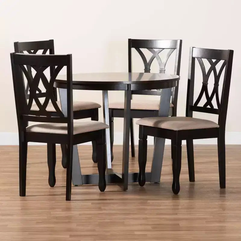 Baxton Studio Aggie, ensemble de 5 meubles de salle à manger modernes en bois