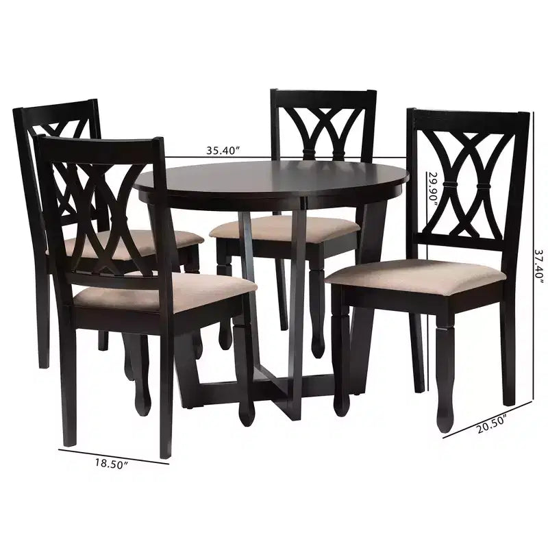 Baxton Studio Aggie, ensemble de 5 meubles de salle à manger modernes en bois