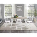 Alwynn White and Natural Wood 5-piece Dining Set, Dining Table with 4 Windsor Chairs
