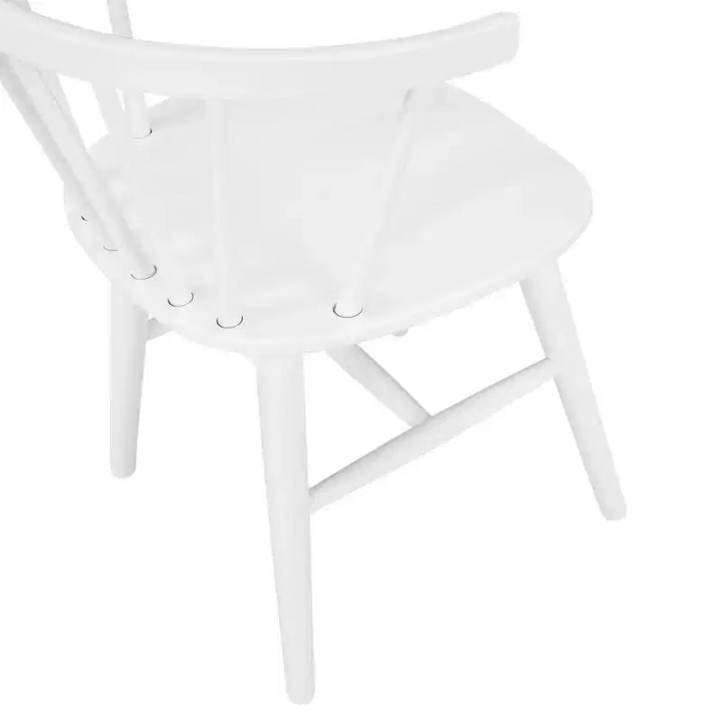 Ensemble de salle à manger Alwynn White et bois naturel 5 pièces, table à manger avec 4 chaises Windsor