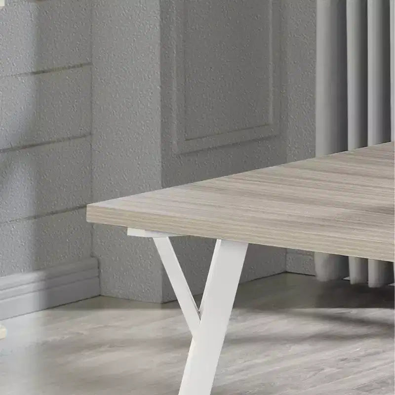 Ensemble de salle à manger Alwynn White et bois naturel 5 pièces, table à manger avec 4 chaises Windsor