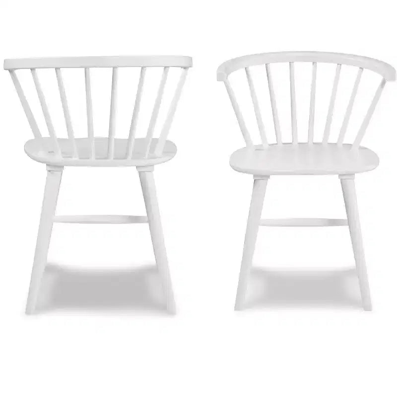 Ensemble de salle à manger Alwynn White et bois naturel 5 pièces, table à manger avec 4 chaises Windsor