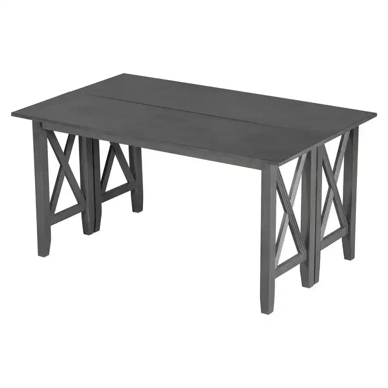 Ensemble de salle à manger pliable Whisen 6 pièces avec 4 chaises et un banc