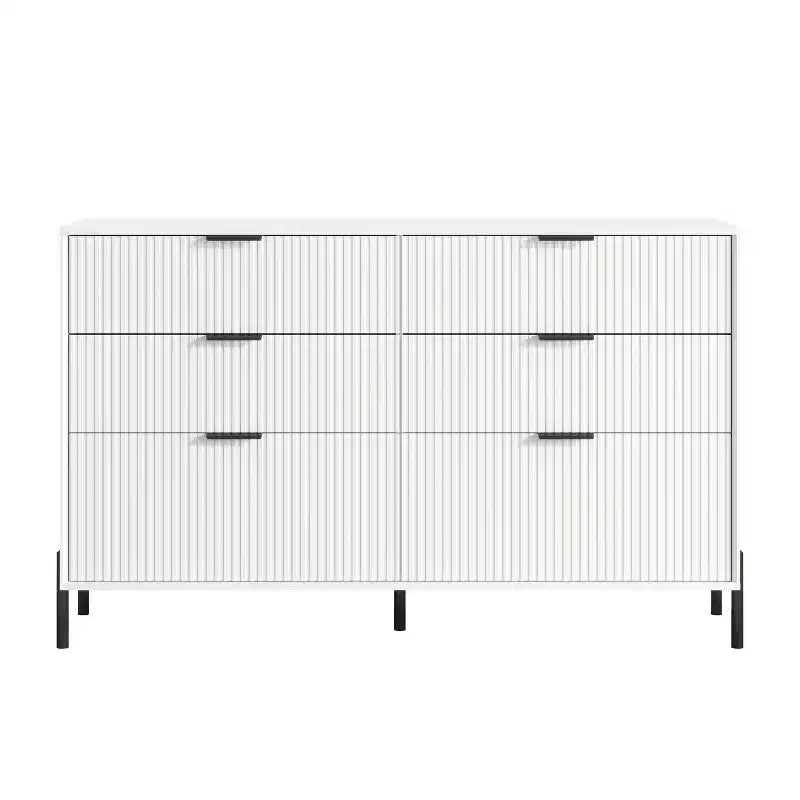 Ensemble de commode de chambre à coucher Festivo 4 pièces « Modern Elegance », une commode à 6 tiroirs et 2 tables de chevet à 2 tiroirs