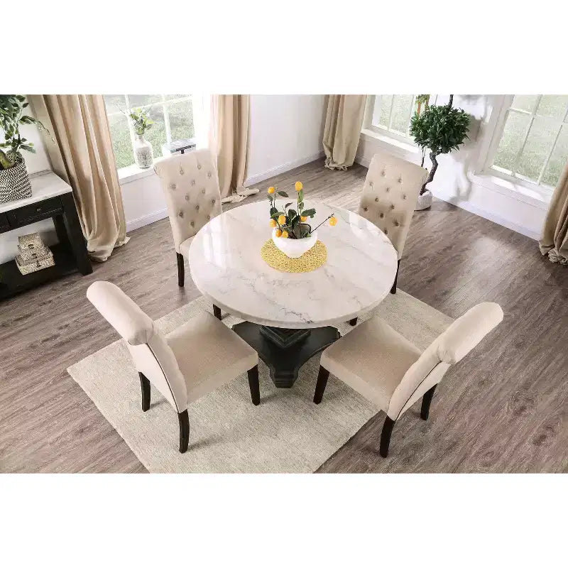 Ensemble repas 5 pièces Buckley - HOMES: Inside + Out: Plateau en marbre
