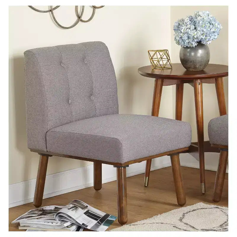 Buylateral Ensemble de salle à manger 4 pièces Playmate Mid-Century Modern Upholstered Breakfast Nook Noyer Meubles rembourrés polyvalents, Hévéa
