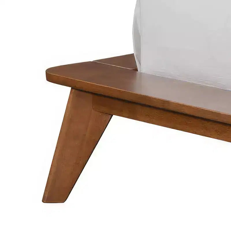 HOMES: Inside + Out Ensemble de chambre à coucher 3 pièces en bois de style Mid-Century Riverstone avec 2 tables de nuit Noyer